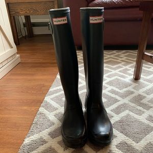 Black Matte Tall Hunter Rainboots